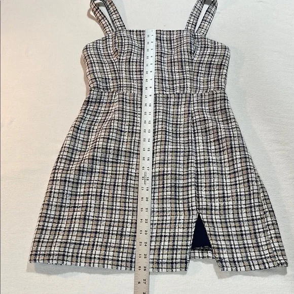 Abercrombie & Fitch Tweed plaid Navy and White Mini Dress - Picture 12 of 14